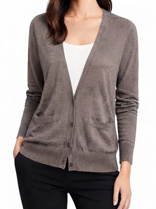 J. Crew Sweaters - J.Crew V Neck Cardigan Long Sleeve Cotton Tan Small
